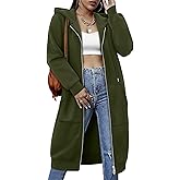 StunShow Womens Zip Up Hoodies Fleece Long Oversized Sweatshirt Jacket Casual Fall Coat with Pocket(S-3XL)
