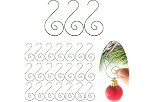 Pinkswan 80 Pack Ornament Hooks for Christmas Tree, Xmas Metal Wire Ornament Hangers S-Hooks for Christmas Stocking Christmas Balls Party Decorations