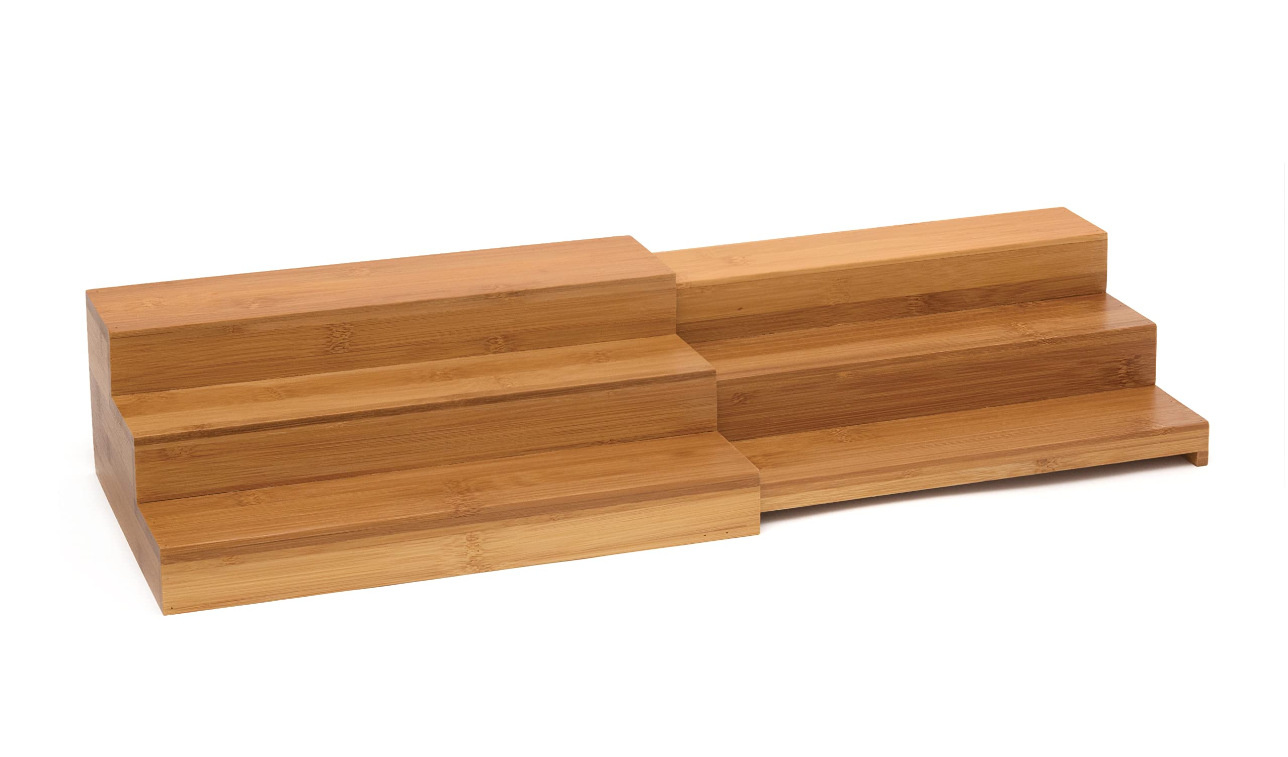 Photo 1 of Lipper International 8807 Bamboo Wood Expandable 3-Tier Step Shelf Kitchen Organizer, 12" x 7-7/8" x 4-1/4"