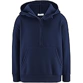 Arshiner Boy's Hooded Sweatshirts Long Sleeve Hoodies Kids Quarter Zip Pullover with Kangaroo Pocket 5-14Y