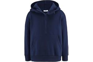 Arshiner Boy's Hooded Sweatshirts Long Sleeve Hoodies Kids Quarter Zip Pullover with Kangaroo Pocket 5-14Y