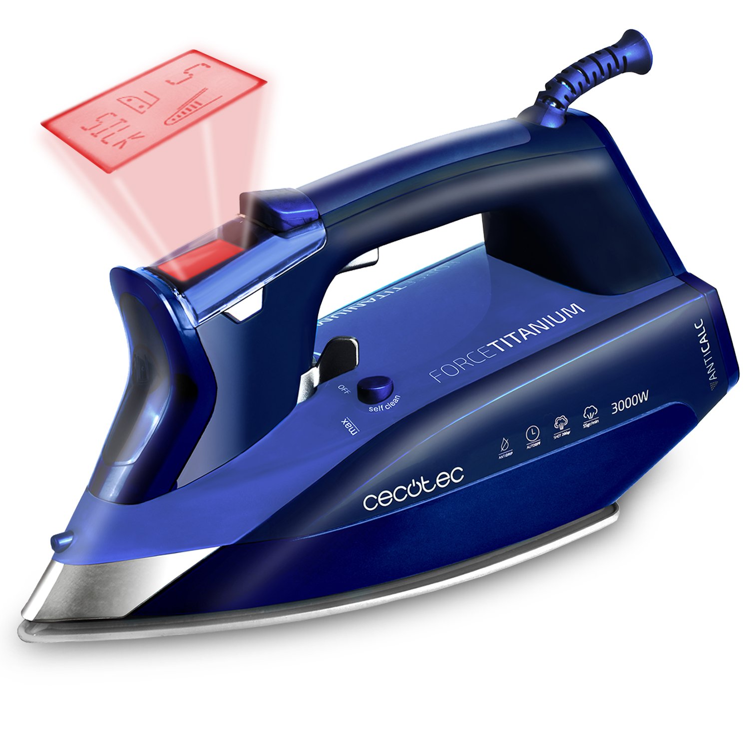 Plancha de vapor ForceTitanium Smart de Cecotec Pantalla LCD  W Vapor