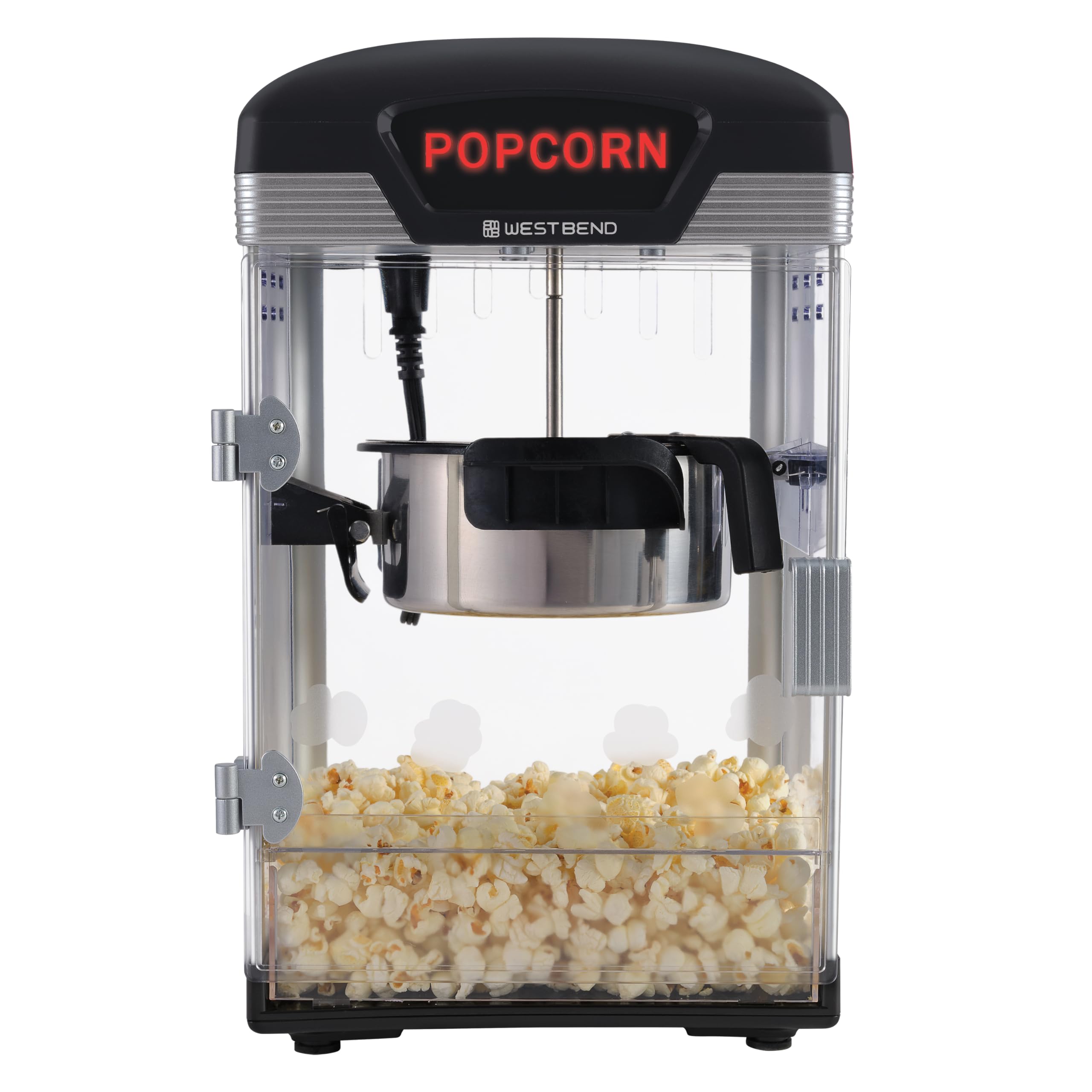 View 1 of **DIRTY** West Bend Stir Crazy Movie Theater Popcorn Popper, Gourmet Popcorn Maker Machine with Nonstick Popcorn Kettle and Popcorn Scoop for Popcorn Machine, 4 Qt., Black