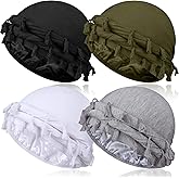 MLTUARG 4 Pieces Satin Lined Turban Silky Head Wraps for Men, Halo Turban Mens Turban Head Scarf for Hair