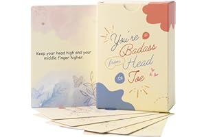 SOUTHLISA You Are A Badass From Head To Toe Badass Affirmations Cards, Daily Affirmation Cards for Women, Small Gifts For Women, Valentines Day Gifts For Her, Motivational Cards, Funny Gifts For Women