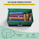 VEVOR 100 Gallon Outdoor Storage Box Waterproof PE Deck Box Galvanized Frame view 5