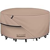 ULTCOVER Round Patio Table and Chair Set Cover - Outdoor Heavy Duty 600D Waterproof Furniture Cover 60 inch