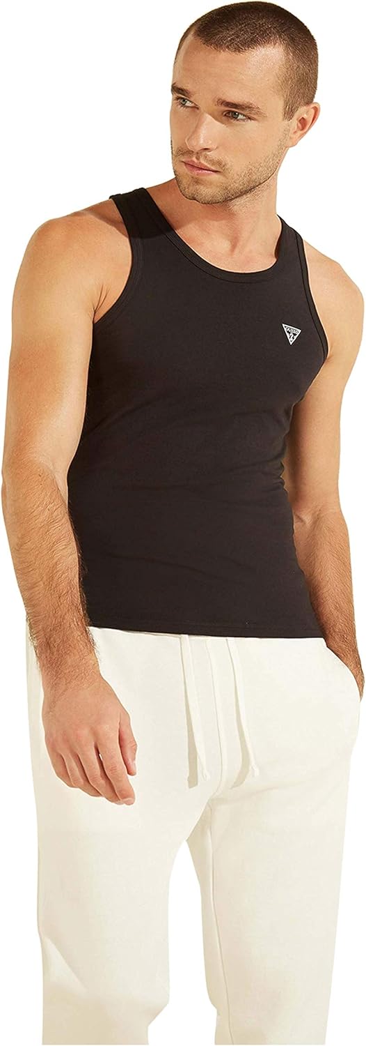 GUESS Men's Logo Tank Top, Jet Black, XLarge Amazon.co.uk Clothing