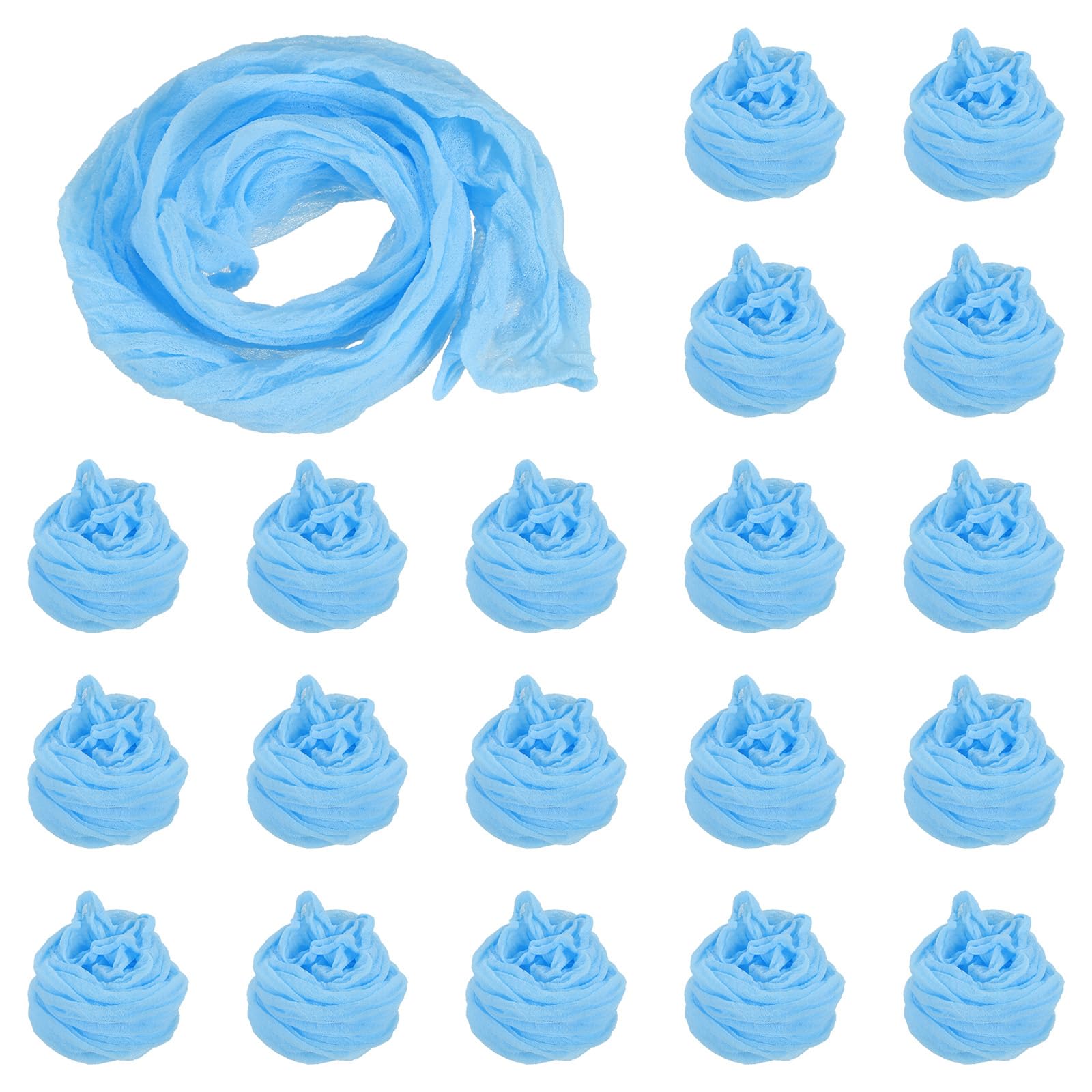 PATIKIL Nylon Stockings DIY Flower, 20Pcs Stocking Flower Fabric Material Tensile Silk Stocking Flowers for DIY Flower Making Wedding Crafts Home Decoration, Light Blue