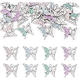 Beadthoven 20Pcs Cute Enamel Butterfly Charms Crystal Rhinestone Butterfly Pendants Platinum Plated Alloy Jewelry Pendants for Jewelry Making Earrings Necklace Bracelets DIY Crafts Supplies