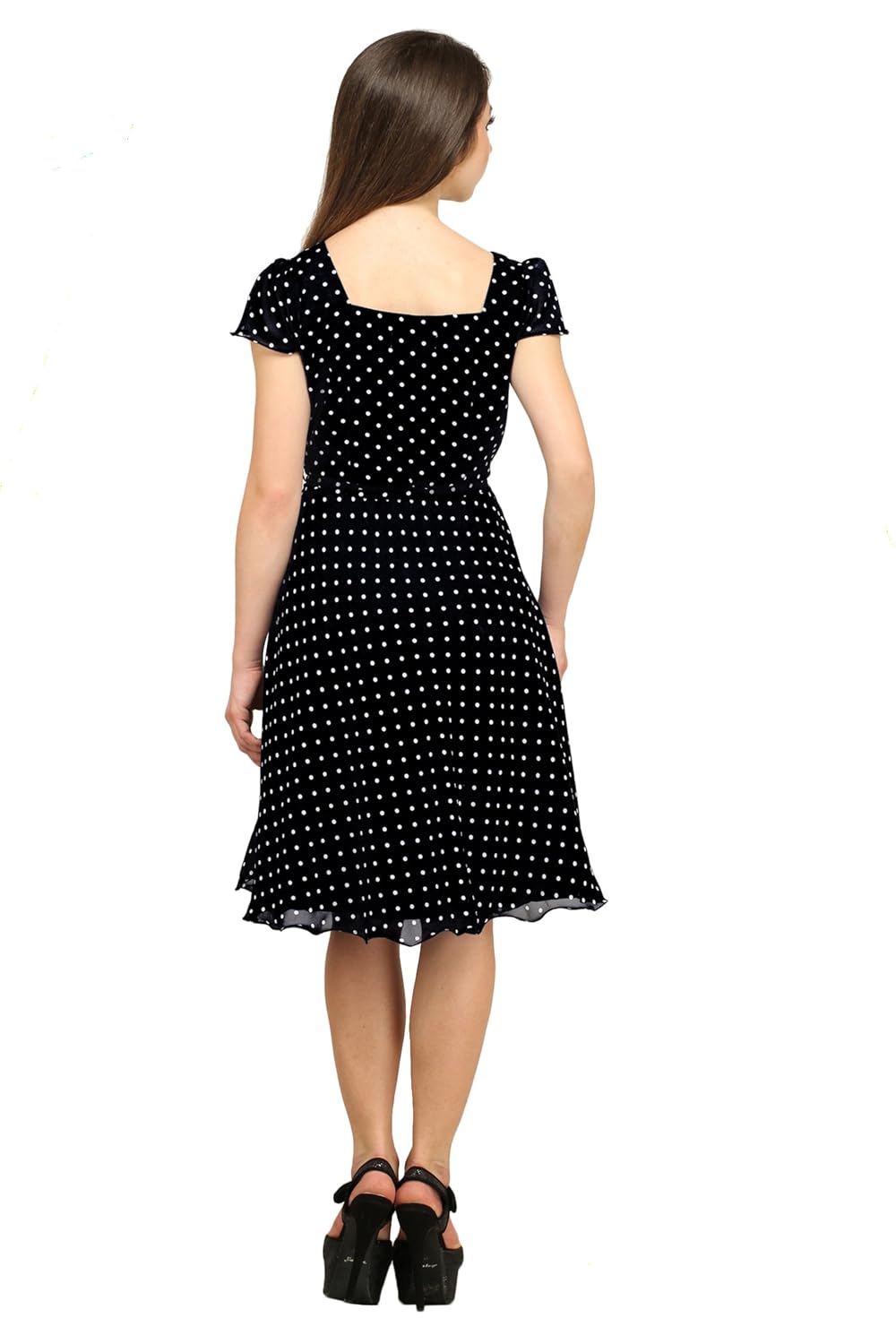 colorfuel women's georgette dress (black)