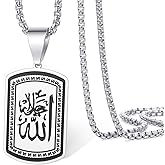 VASSAGO Allah Necklace for Women Men Stainless Steel Islamic Muslim Pendant Islam Religious Charm Jewelry Gift