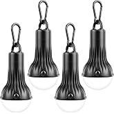 FLY2SKY 4Pcs Portable LED Camping Lights with Clip Hook Emergency Light | Battery Powered LED Tent Lights Bulbs Outdoor Camping Essentials for Hiking Backpacking Hurricane Power Outage Emergency Gear