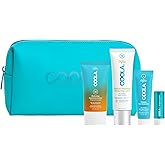 COOLA Organic Sunscreen and Lip Balm SPF 30 Sun Essentials Kit, Dermatologist Tested and TSA Approved, Vegan and Gluten Free, 4 Items Total