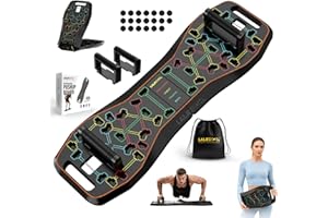 LALAHIGH Push Up Board,36 in 1 Home Gym Equipment with Ab Roller Wheel & Resistance Bands, Portable Foldable Workout Board for Full Body Strength Training Men Women,Christmas Gift