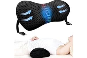 Lumbar Support Pillow, Memory Foam Cushion, Relieves Back Pain, Provides Strong Support, Ergonomic Lumbar Pad for Cars, Airpl