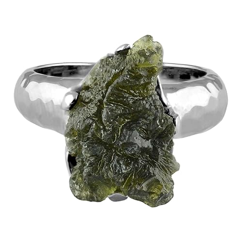 Starborn Sterling Silver Genuine Moldavite Ring (8) in Kuwait