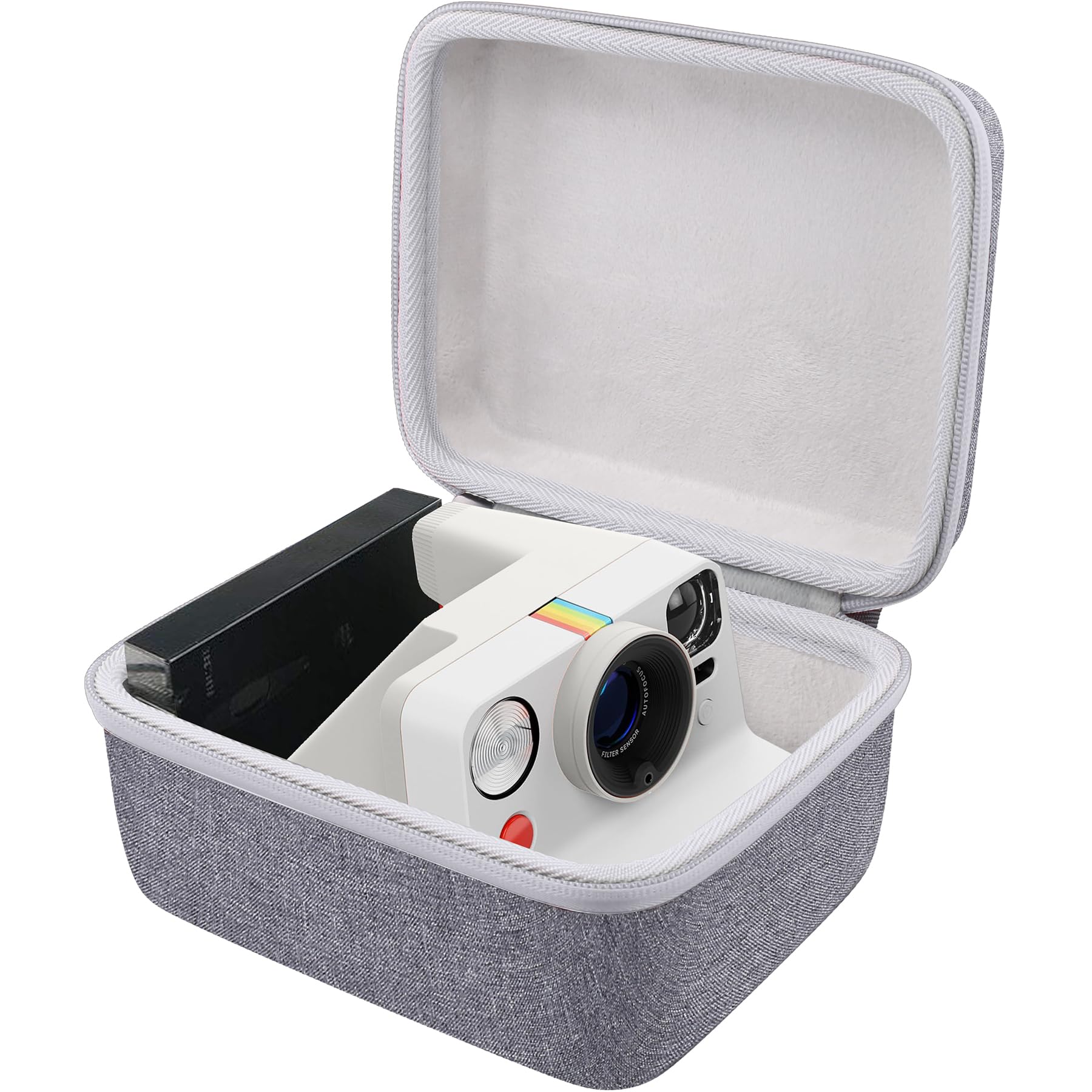 Khanka for Polaroid Now Gen 3, Now+ Gen 3, Now Gen 2, Now+ Gen 2, Now, Now+, I-2, Flip, OneStep+ and OneStep 2 Instant Cameras Hard Case,Protective Travel Carrying Storage Bag,Case Only(White Zipper)