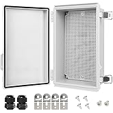 LeMotech Electrical Box, IP67 Waterproof Hinged Cover Stainless Steel Latch Junction Box, ABS Plastic Electrical Enclosure wi