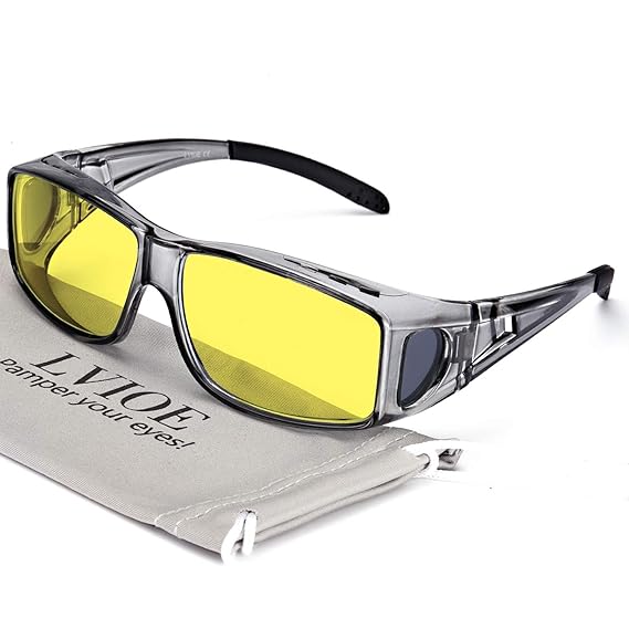 Buy LVIOE Wrap Around Style Polarized Night Driving Glasses to Wear