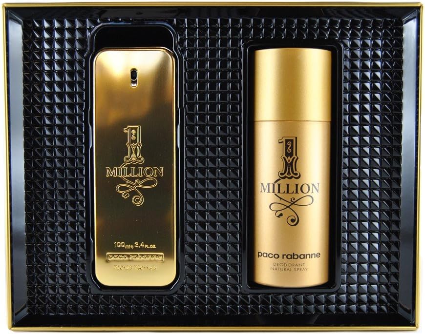 Paco Rabanne 1 Million EDT Spray 100ml Gift Set 2 Piece 2016 & Deo 150ml