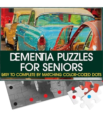 Keeping Busy Dementia Puzzles For Seniors - Retro Ride 48-Piece Color-Coded Jigsaw With Templates, Easy Alzheimer's Activity