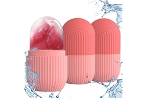 Senbaler 3pcs Ice Cube Roller for Face,Eye,Silicone,Reusable Facial Massager Ice Mold,Brighten Skin Enhancing Natural Glow,De-Puff Eye Bags,Reduce Migraine Pain (Pink)