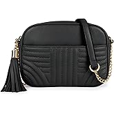 EVVE Quilted Crossbody Bags for Women - Stylish Camera Bag with Tassel - Lightweight Medium Size Shoulder Purse | Quilted, with Tassel, Lightweight, Medium Size