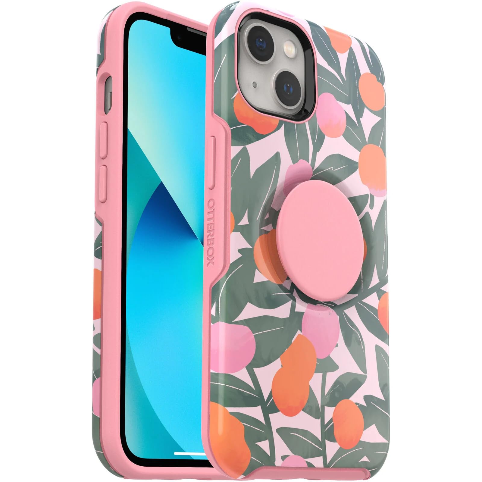 OtterBox + Pop Symmetry Series Case for iPhone 13 (Only) - Non-Retail Packaging - (Stay Peachy (Pink Graphic))