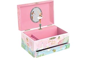 Giggle & Honey Musical Ballerina Jewelry Box for Girls - Kids Dancing Ballerina Music Box with Mirror, Ballet Gifts for Little Girls, Jewelry Boxes, Childrens Birthday Gift, Ages 3-10