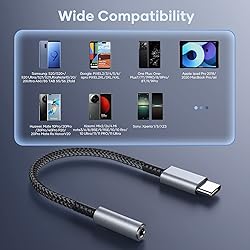 bakibo USB C to 3.5mm Jack Headphone Adapter, USB C