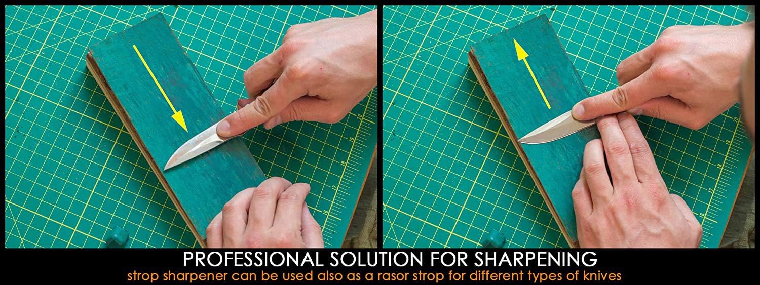 BeaverCraft LS2P1 Leather Strop Honing Sharpening Strop Knives Chisel Tools 3" x 8" Double-Sided Stropping Leather Polishing Compound Vegetable Tanned Leather Stropping Polishing Carving Gouges: Kitchen & Dining