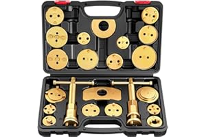 BILITOOLS Brake Caliper Compression Tool, 22-Piece Heavy Duty Disc Brake Caliper Piston Rewind Wind Back Tool with 18 Adapter