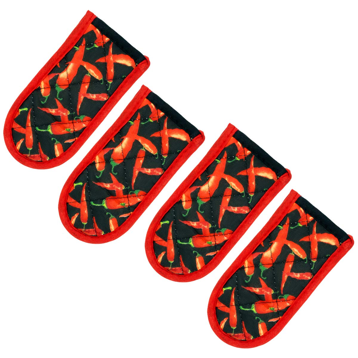 Evoio Cast Iron Skillet Handle Covers, Pot Handle Covers Heat Resistant, Heat Resistant Pan Pot Skillet Hot Handle Holder Sleeves Mitt Cover for Kitchen, BBQ and Baking Cookware (4-Pack Red Peppers)