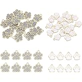 MECCANIXITY Dog Paw Print Charms, Alloy Enamel Footprint Pendants Sparkle Paw Bead Footprint Animal Charms for Necklace Bracelet