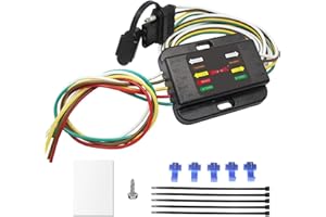 NEW SUN® 3-Way to 2-Way Trailer Tail Light Converter - 100% Copper, 5-Wire to 4-Pin Flat Harness, Waterproof, Easy Install for Trucks, Towing Vehicles, Non-Powered Easy Installation