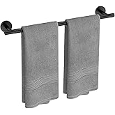 USHOWER Matte Black Towel Bar, 24-Inch Towel Rack for Bathroom Wall Mounted, Thicken SUS304 Stainless Steel Towel Rod Modern Home Decor (Total Length 26-Inch)