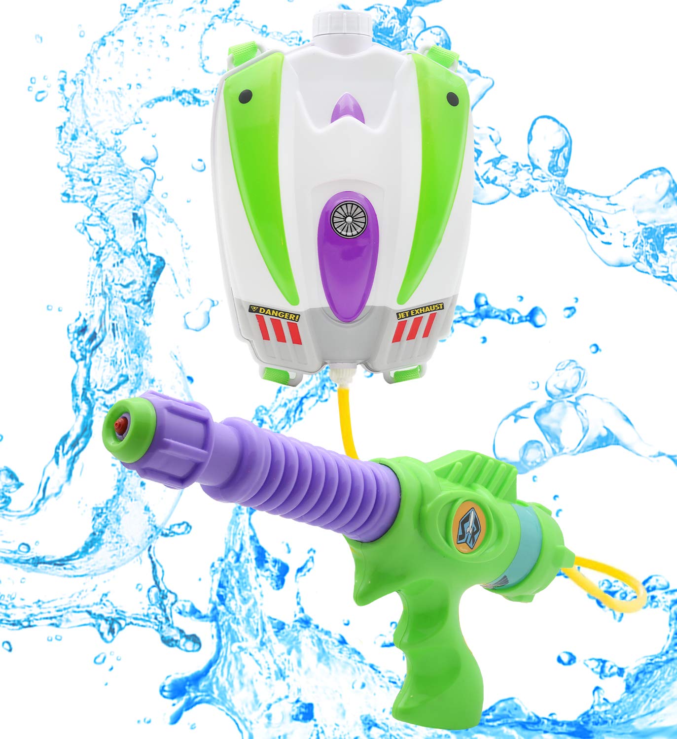Disney Toy Story Buzz Lightyear Water Blaster Backpack | Large Capacity Portable Water Pistol With Adjustable Straps | Kids Outdoor Toy Water Gun From Age 3+