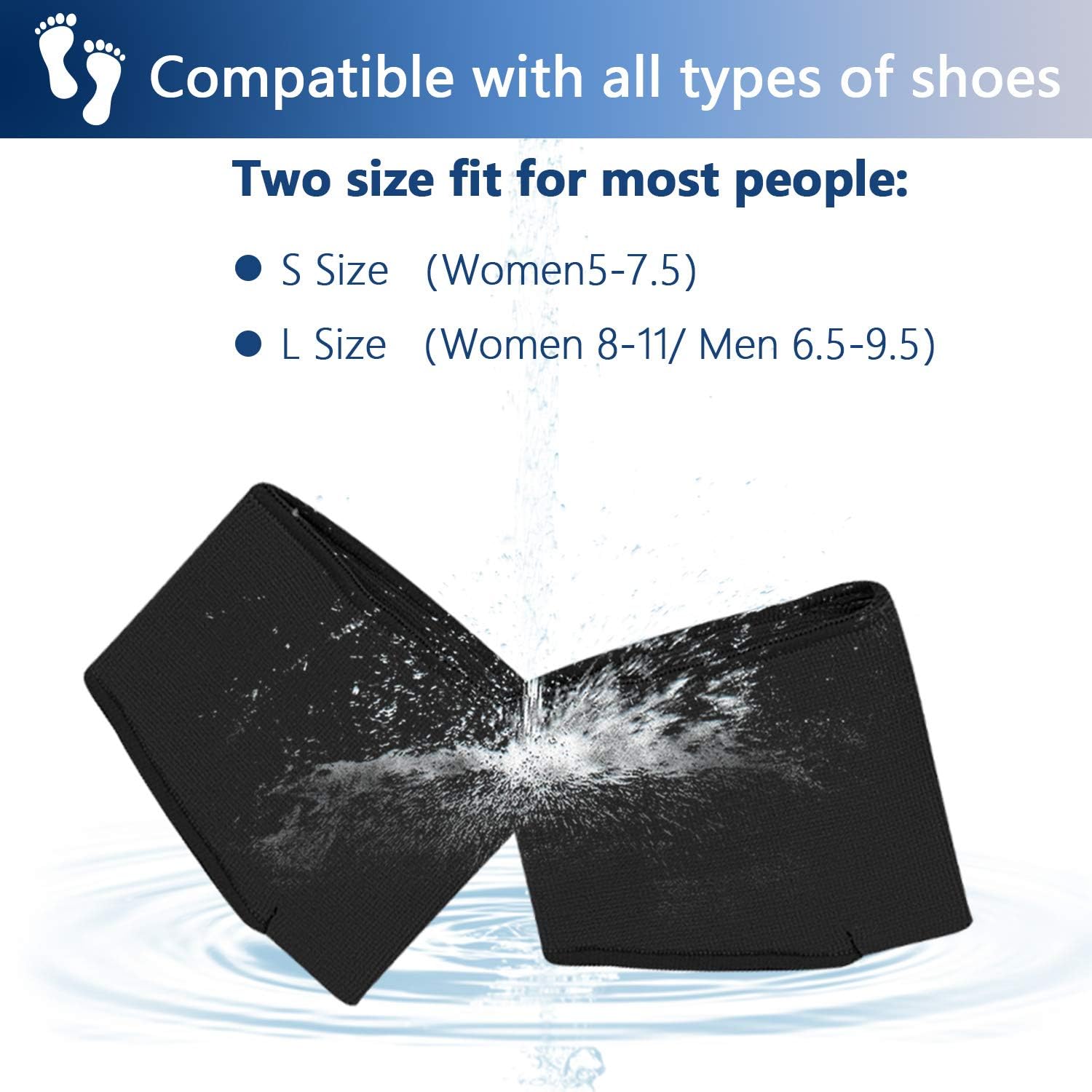 Metatarsal Sleeve Pads with Forefoot Gel Pads - 2 Pairs - Ball of Foot Cushion for Relieve Metatarsalgia Mortons Neuroma Diabetic Feet Pain (Black- M (Women‘s Size 5-7.5）): Health & Personal Care