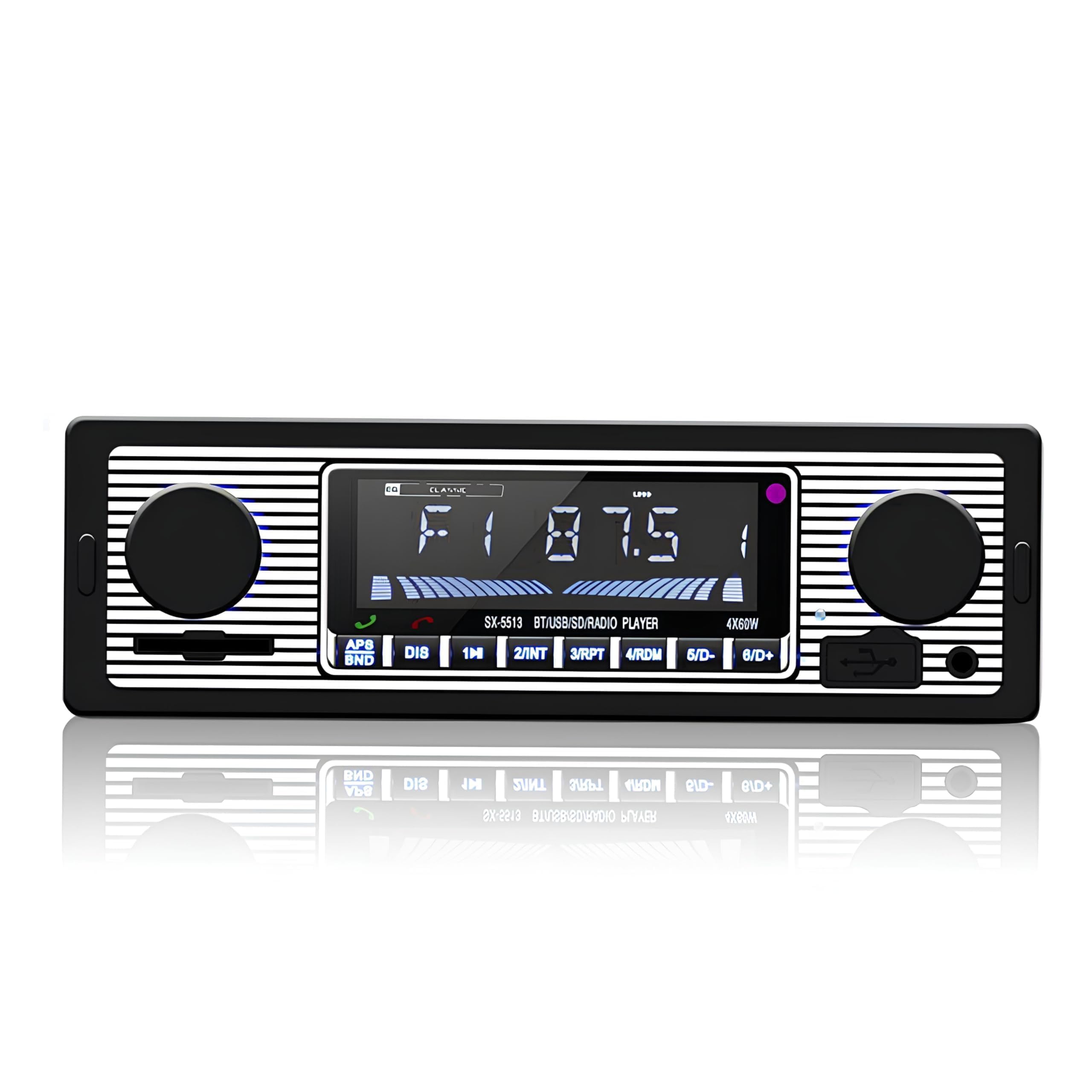 Car Stereo,Car Radio Bluetooth Hands Free,4X60W Car Stereo Bluetooth with USB/MP3/AUX Port,FM Radio Single Din Car Stereo with Wireless Remote Control Digital MP3 Player