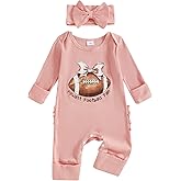 citgeett Baby Girl Newborn Clothes Football Golf Outfit Long Sleeve Romper Jumpsuit Infant Fall Winter Outfits Clothes