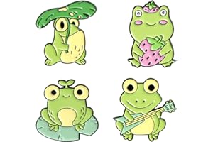 ROFARSO Cute Frog Enamel Brooch Pins Cartoon Animal Brooch Pins for Backpacks Badges Hats Bags Lapel Pins Accessory for Women Girls Kids Gift