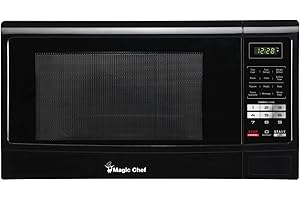 Magic Chef MCM1611B Countertop Microwave Oven, Standard Kitchen Microwave with Push-Button Door, 1,100 Watts, 1.6 Cubic Feet, Black