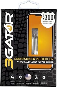 3GATOR Liquid Glass Screen Protector | $300 Screen Repair | Universal for All iPhone, Apple Watch, Samsung Galaxy Phones | Made in USA | Retail Packaged…