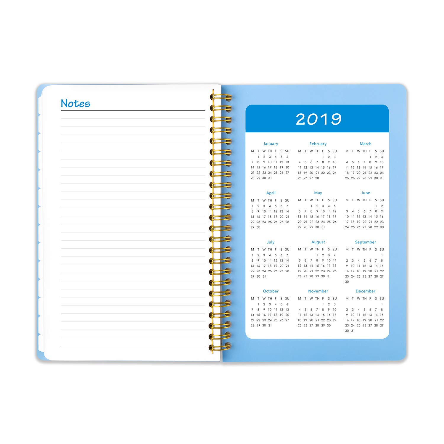 2019 Weekly Planner (Nov 2018 –Dec 2019) Hardcover Daily Monthly Yearly Calendar Schedule Notebook and Organizer, 5.5 x 8”