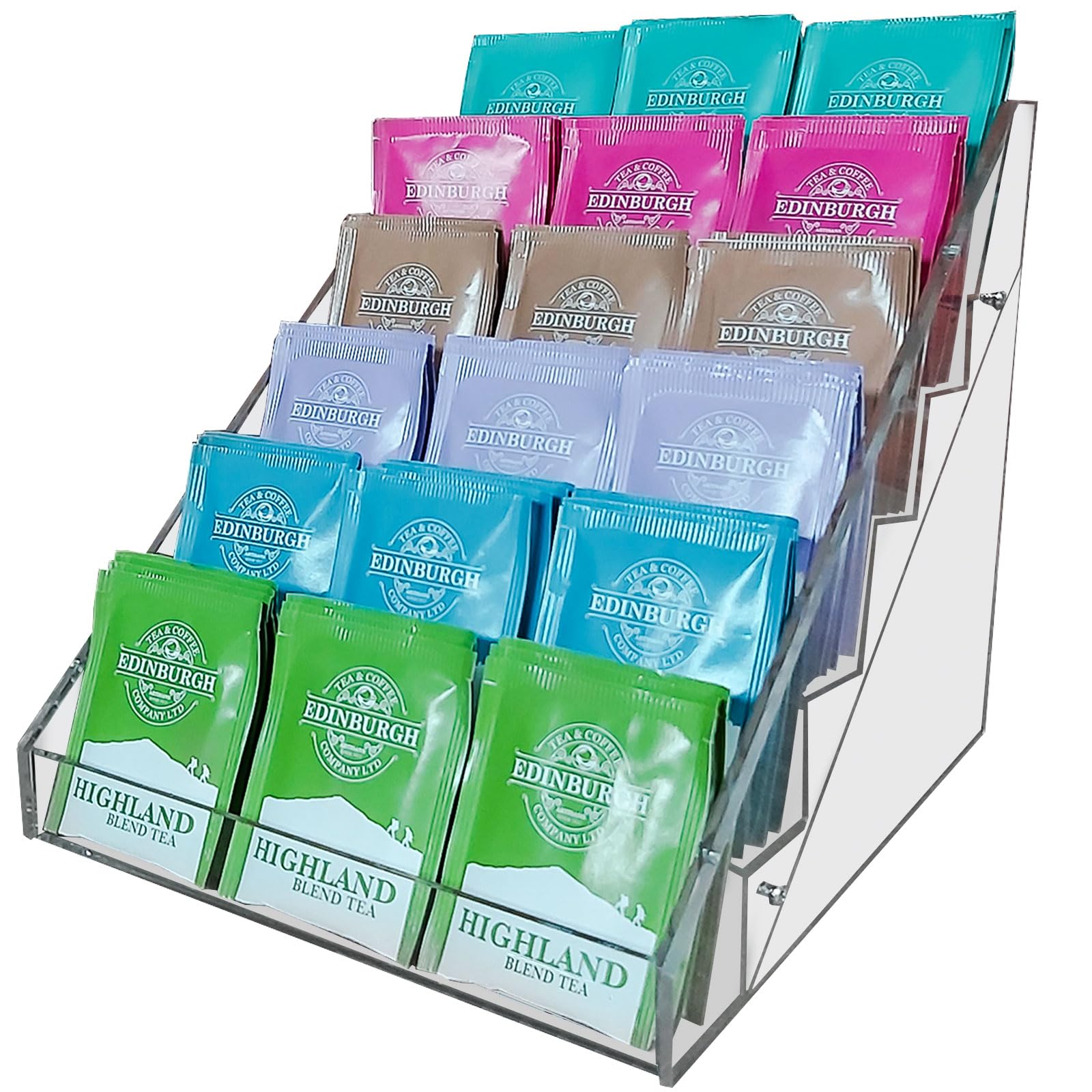 6 Tier Acrylic Nail Polish Organiser, Clear Nail Polish Holder, Model Paints, Essential Oils, Display Rack Stand (G600)