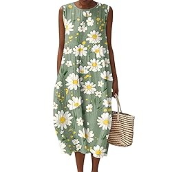 Flowy Dresses for Women Summer Fall Cotton Linen