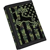 Coldinair Deer Camo Kids Wallets for Boys Ages 4-18 Trifold,American Flag Brifold Coin Purse Wallet RFID Blocking Wallet with Card Holders
