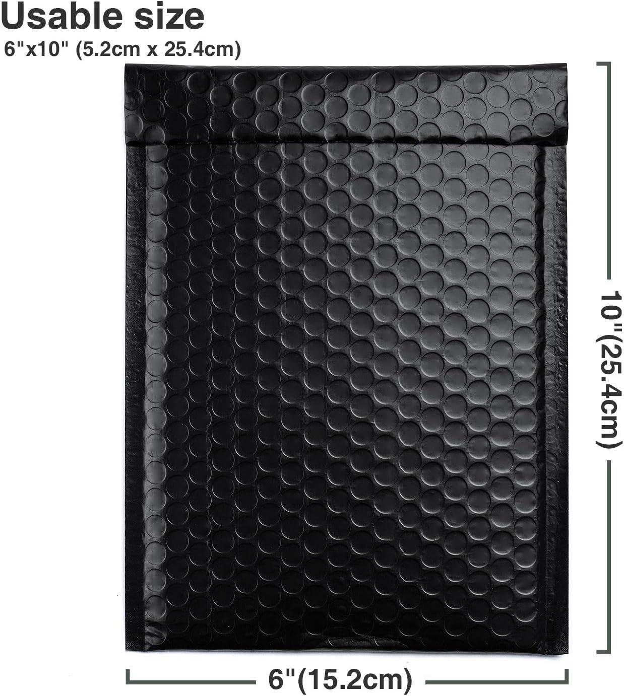 Switory 50pcs Padded Envelopes A5 Bubble Mailers Packaging Bags 6x10In Jiffy Bags Envelopes Bubble Wrap Poly Mailers Mailing Bags15.3cmx22.9cm (Black) - Image 3