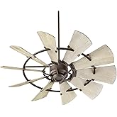 Quorum 95210-86 Restoration 52``Ceiling Fan from Windmill Collection in Bronze/Dark Finish,